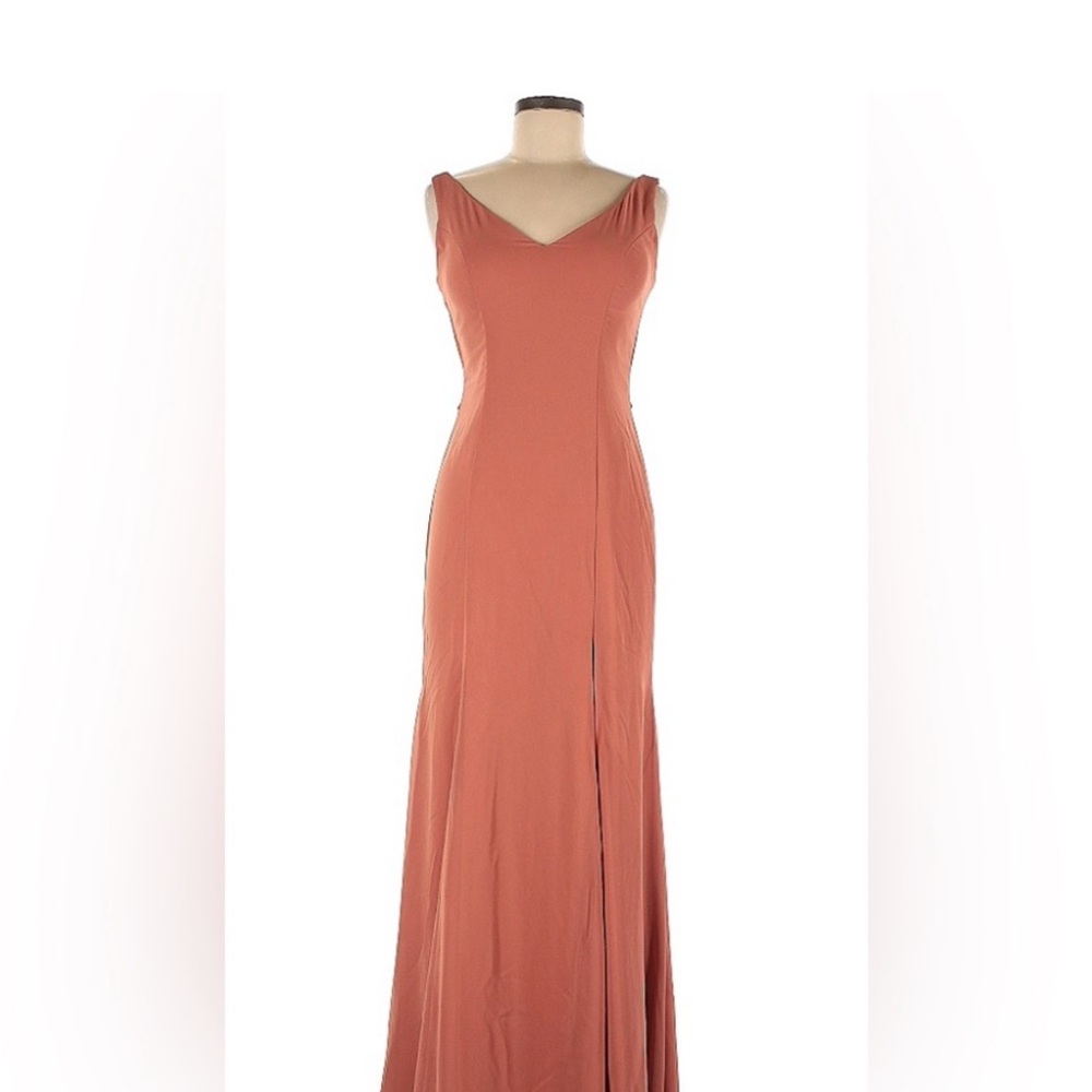 Pink Sleeveless V-Neck Maxi Gown for Weddings
